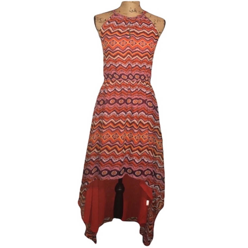 Bar III Orange High Low Dress